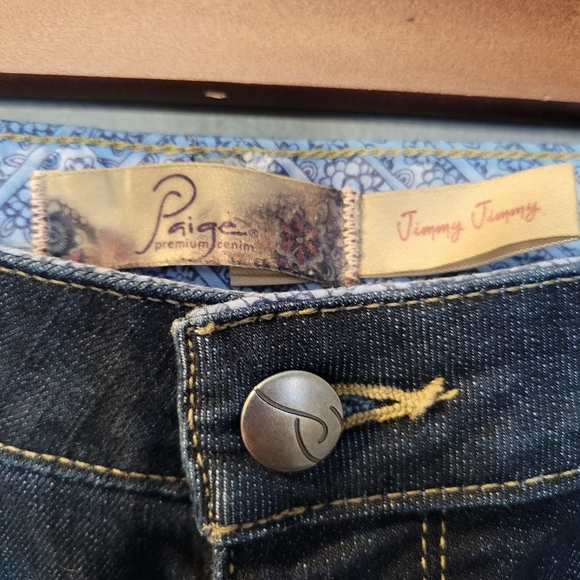 Paige Jimmy Jimmy Shorts Relaxed Fit Raw Cuff Distressed Denim Womens Si… - Picture 2 of 5